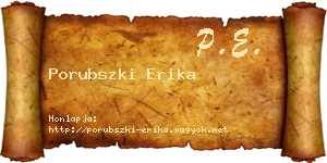Porubszki Erika névjegykártya